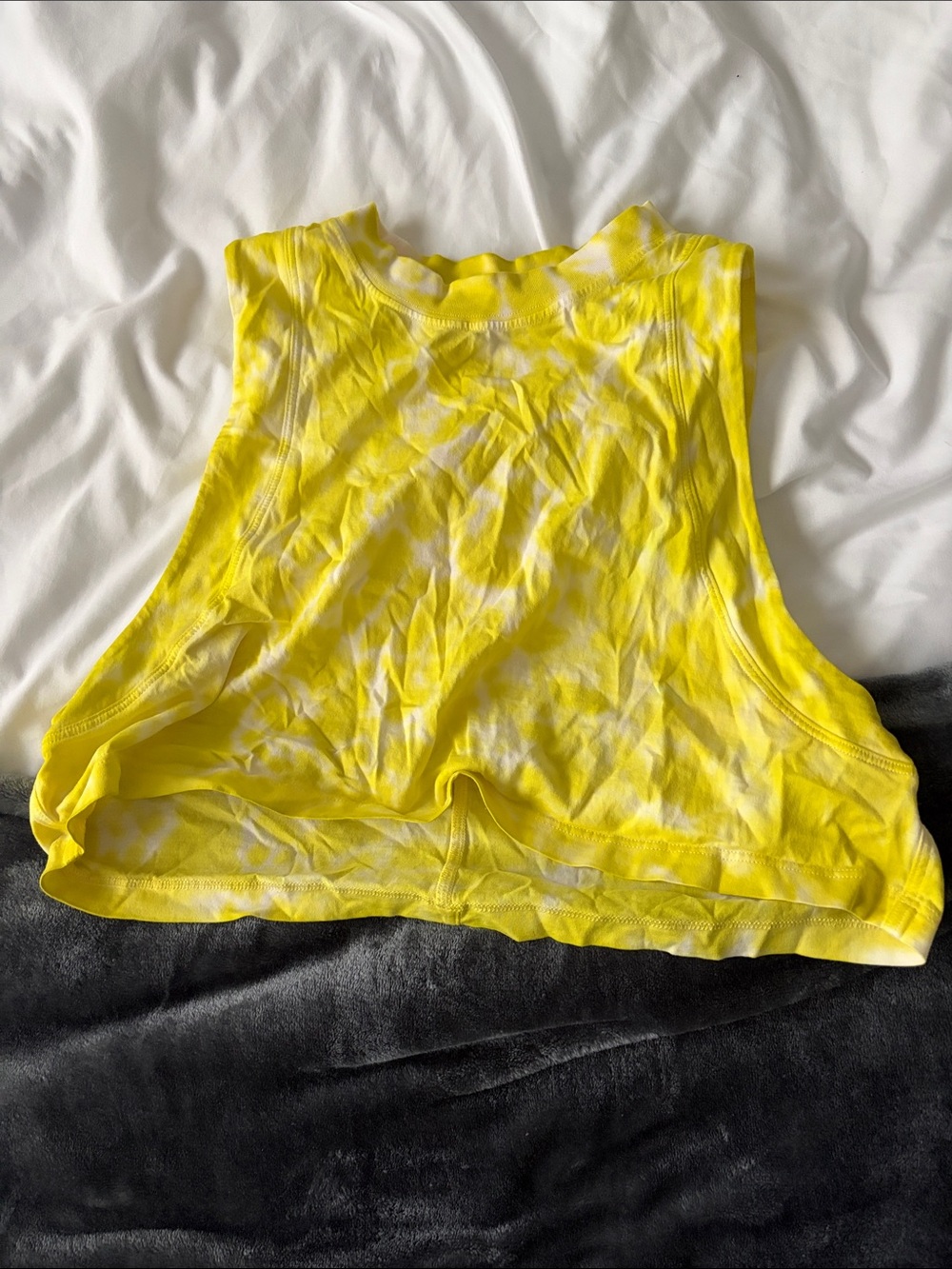 lululemon athletica Yellow Tie-Dye Crop Tank